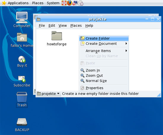 Контекстное меню создания папки на NTFS-диске