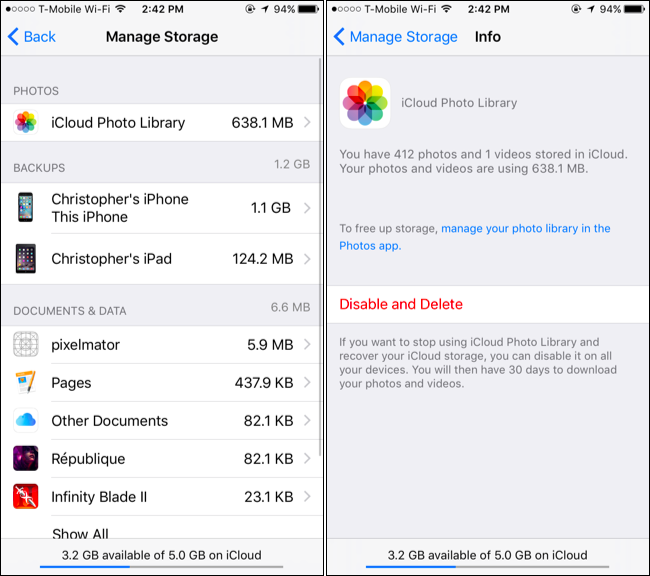 Подтверждение отключения и удаления Фототеки iCloud — предупреждение об удалении с серверов Apple