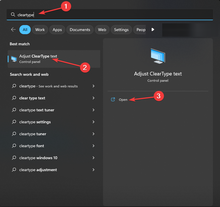 Поиск ClearType в Windows
