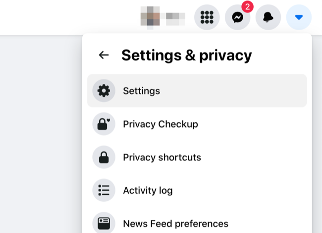 Настройки Facebook
