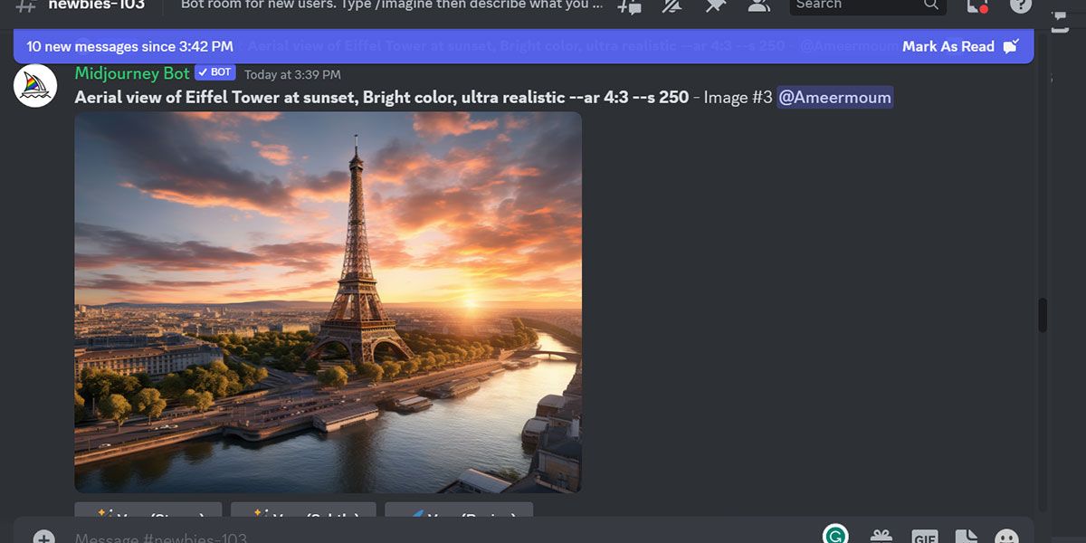 указать условия освещения в midjourney