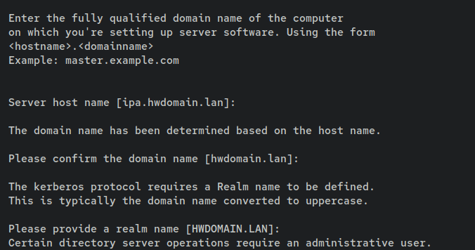 Настройка realm и domain