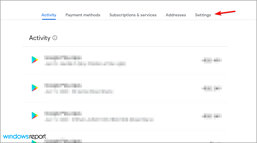 Страница настроек платёжной информации Google Pay