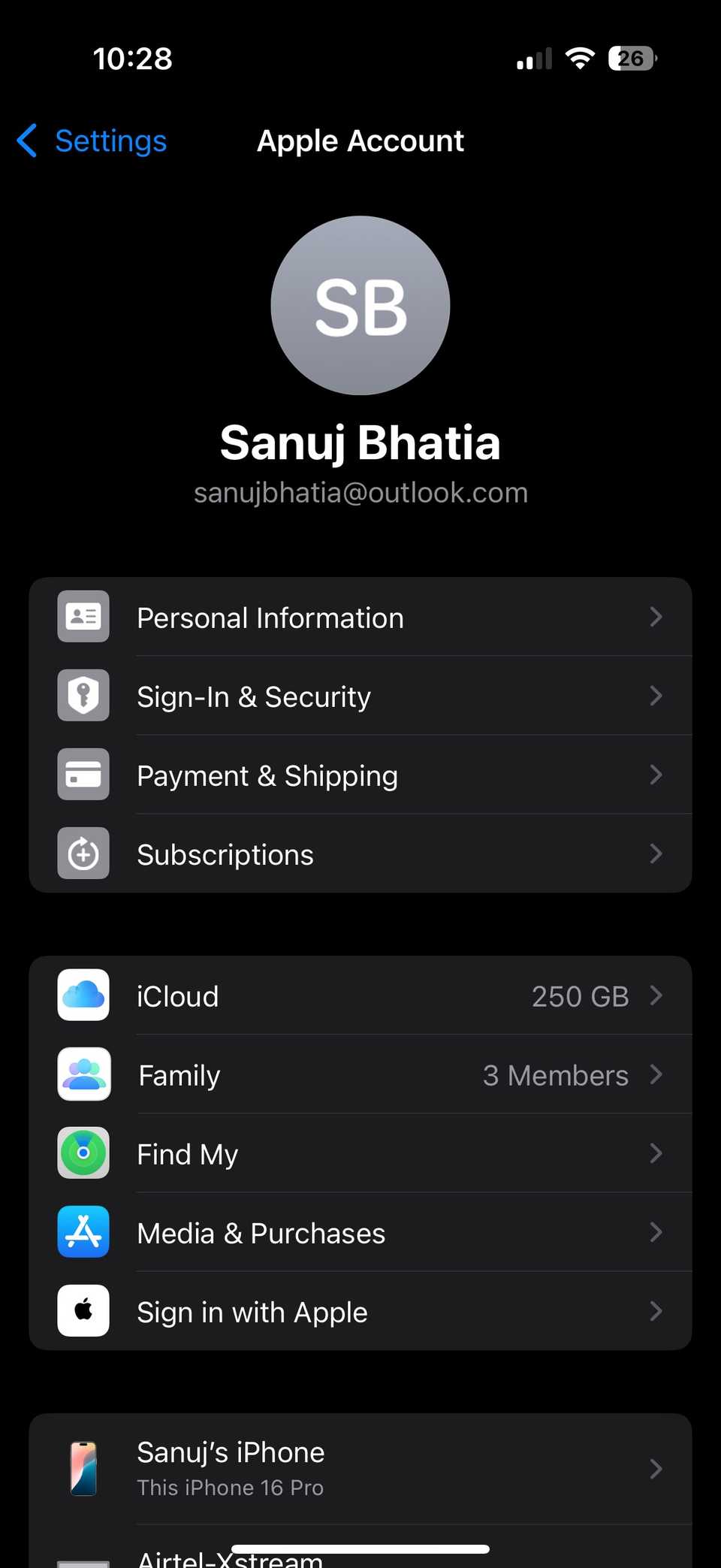 Настройки iCloud на iPhone