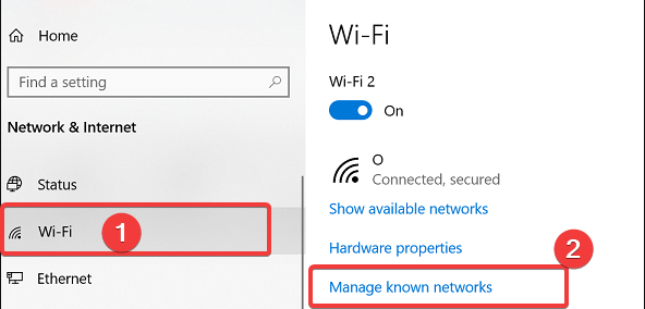 Список известных сетей Wi‑Fi