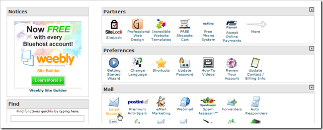 Панель управления хостингом с разделом «Site Builders»