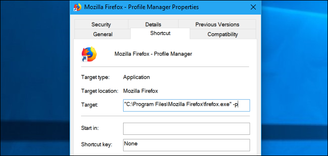 Иллюстрация: создание ярлыка с параметрами запуска