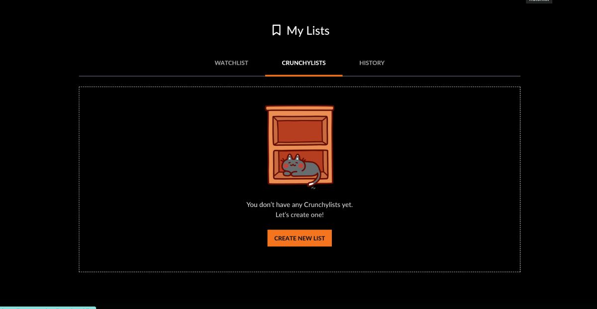 Добавление в Crunchylist