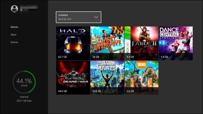 Список игр и доступное хранилище