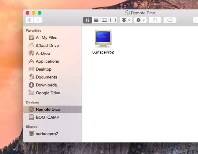 Использование Удалённого диска в Finder