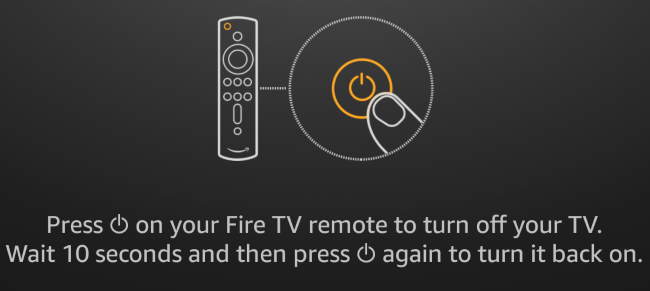 Нажмите кнопку питания на пульте Fire TV Stick.