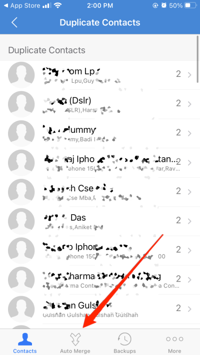 Слияние дубликатов на iPhone