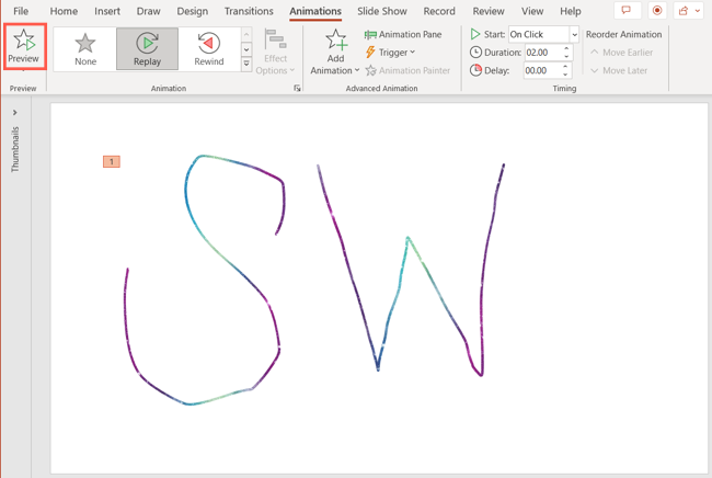 Preview an animation