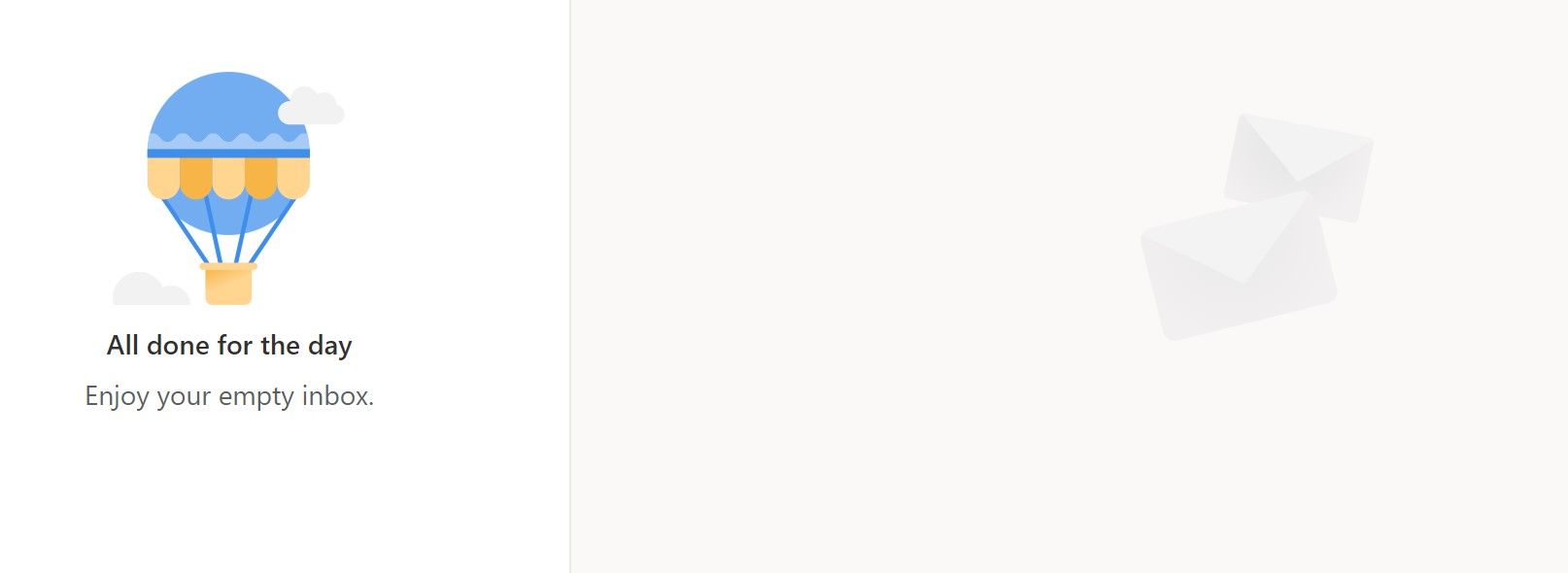 Скриншот пустого почтового ящика в Outlook Web показывает, что почта была перенесена.