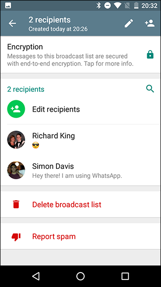Страница информации о списке рассылки Android