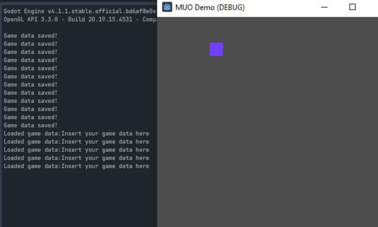Интерфейс функции сохранения и загрузки в Godot