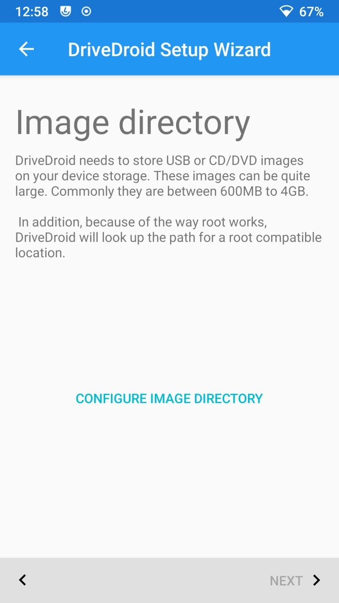 Выбор каталога образов в DriveDroid