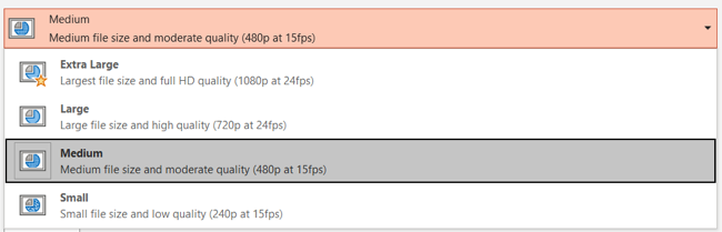 Скриншот: выбор качества изображения
