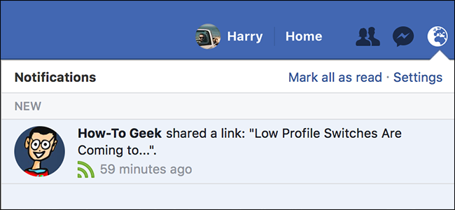Показать страницу Facebook первой и включить уведомления