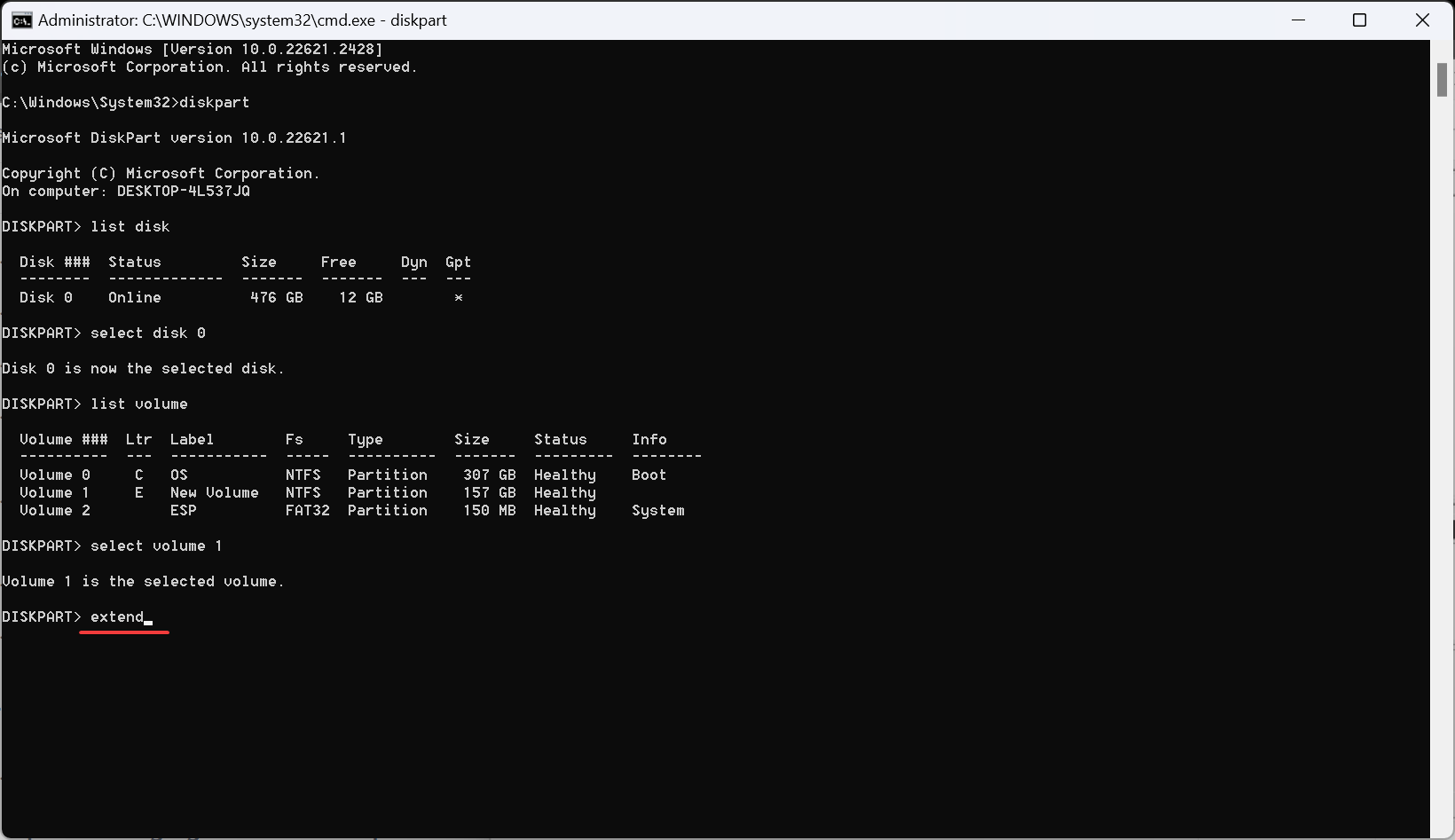 extend to merge unallocated space windows 11