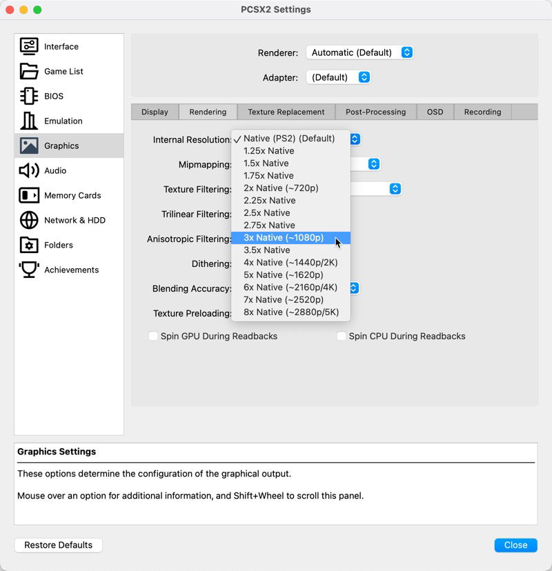 Pcsx2 Rendering Settings