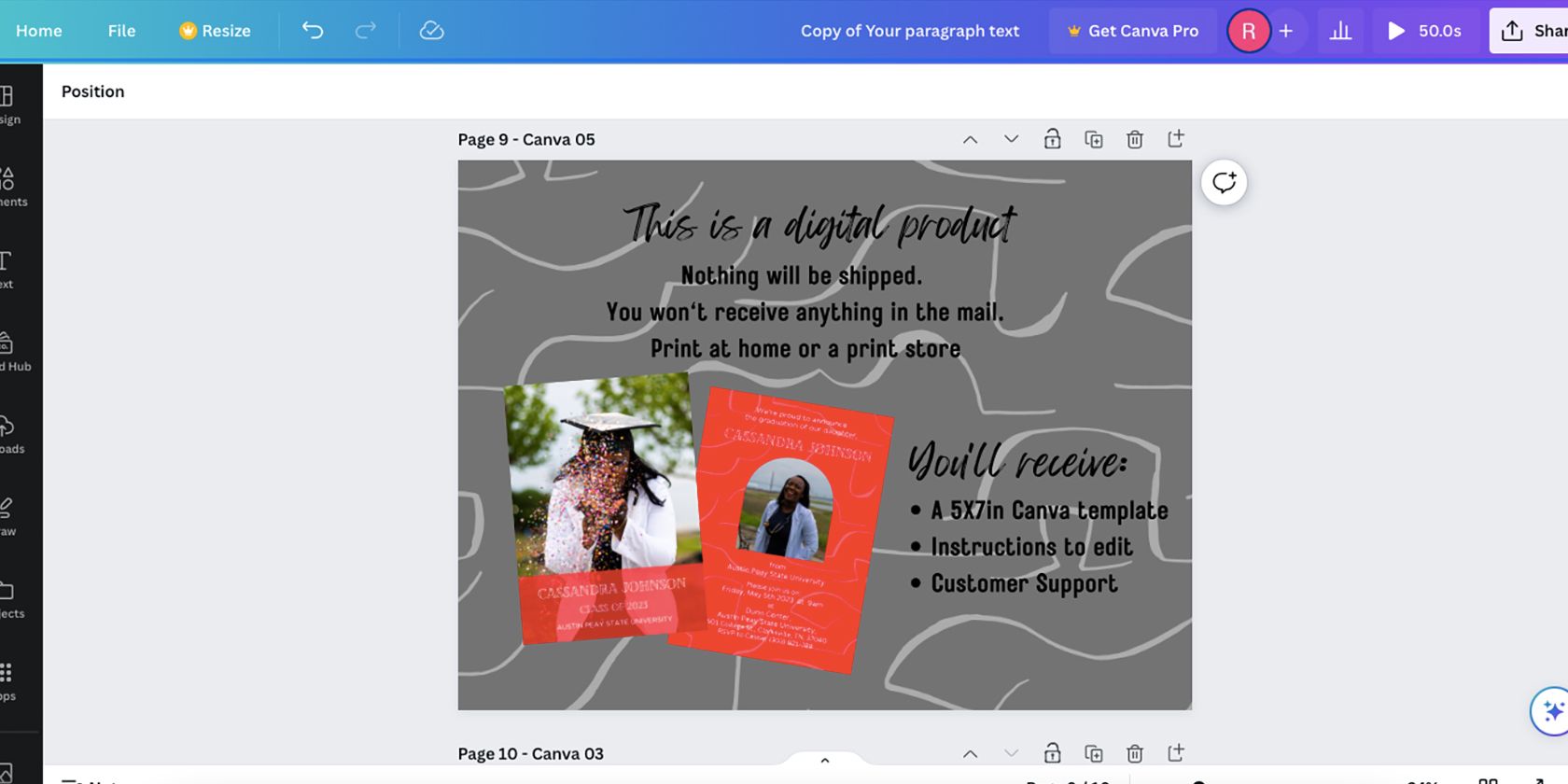 Canva template digital instructions 