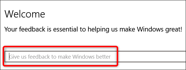 Поле поиска в Feedback Hub для поиска проблем и предложений