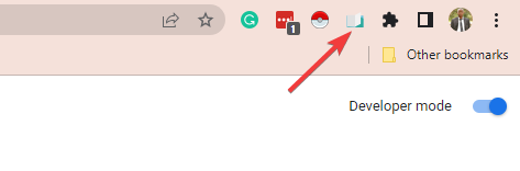 Иконка установленного расширения Reading List в панели инструментов