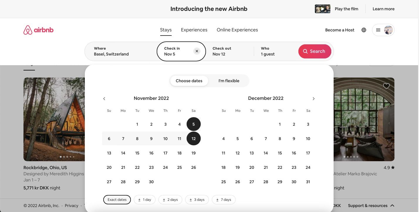 screenshot showing the check in tab on airbnb
