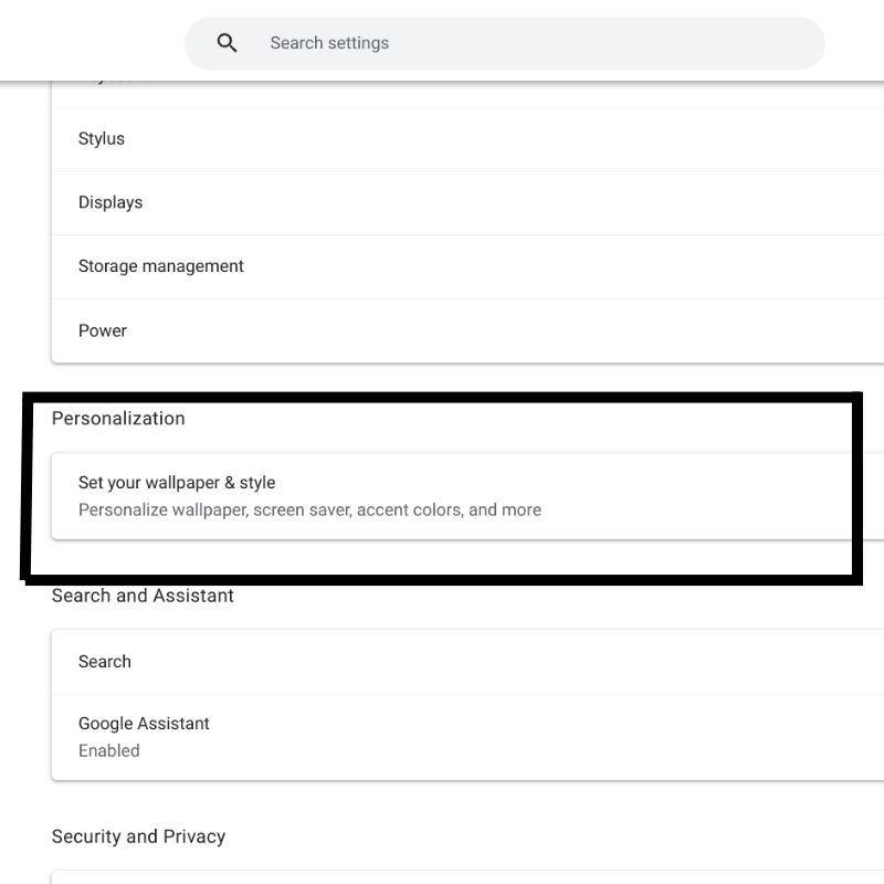 параметры тёмного режима в ChromeOS