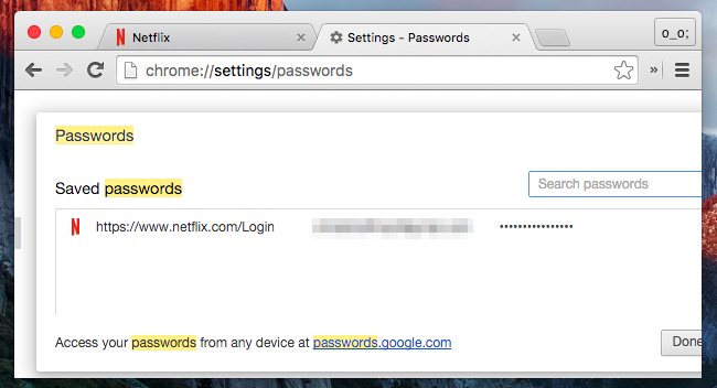 Диалог сохранения пароля в Chrome