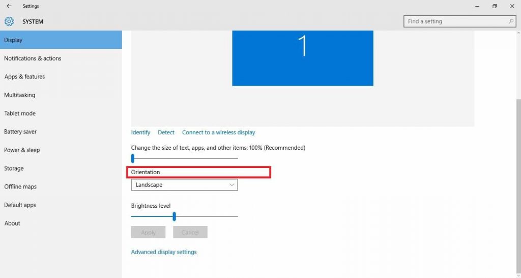 Изменить ориентацию — вернуть экран вертикально