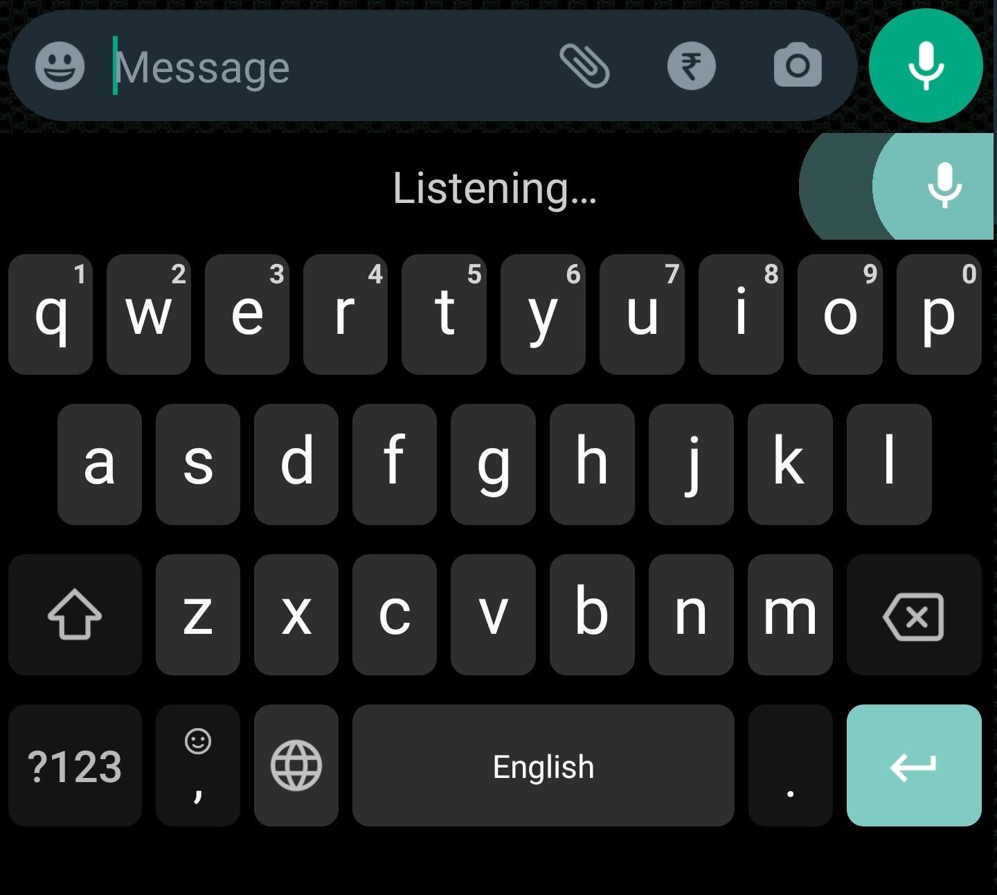Icono de voz activo en Gboard