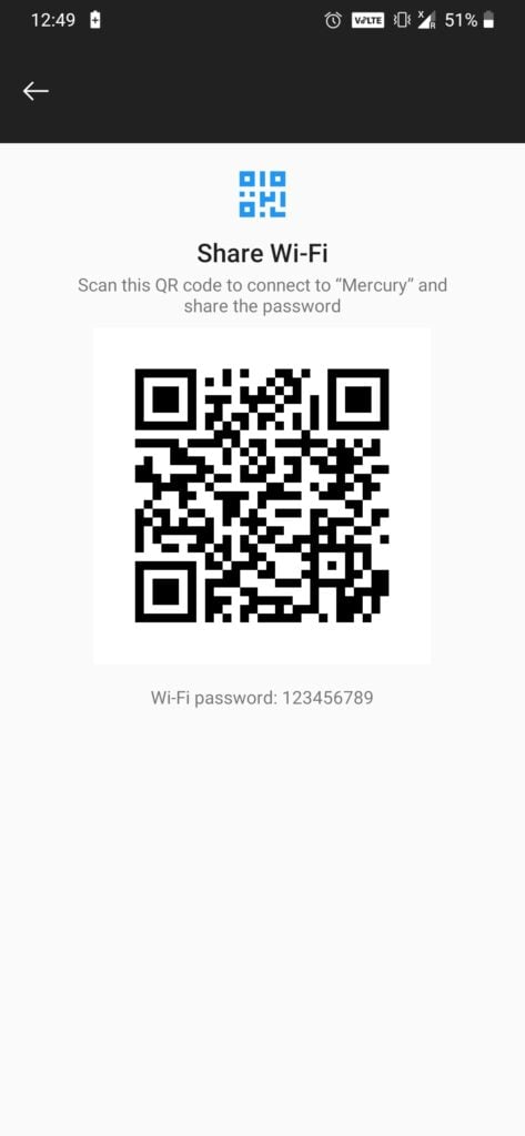 Condivisione della rete tramite QR