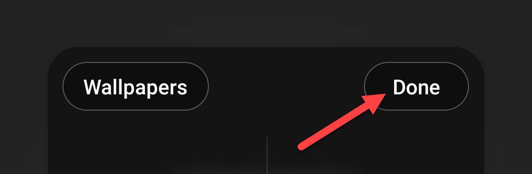 Кнопка «Готово» для сохранения параметров экрана блокировки