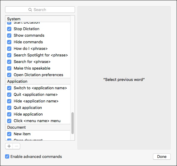 Настройка диктовки в Системных настройках