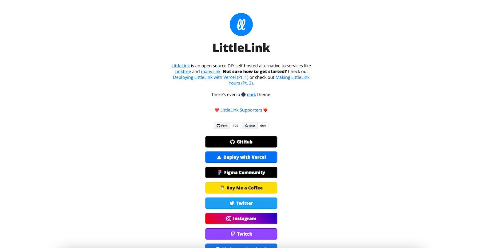 Скриншот веб‑страницы LittleLink.