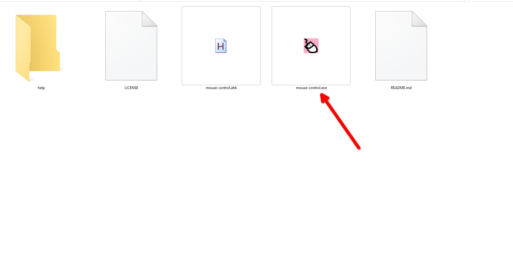 Скрипт AutoHotkey для управления курсором: окно проводника с выделенным файлом скрипта.