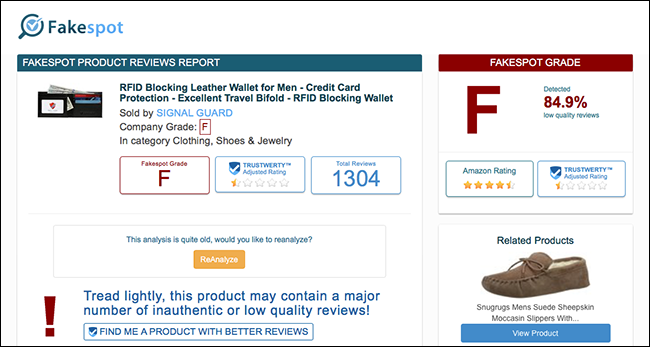 Анализ качества отзывов на FakeSpot