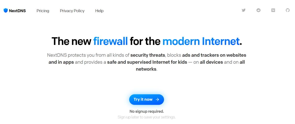 NextDNS Website Overview