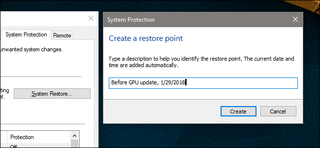 Сохранение точки восстановления завершено