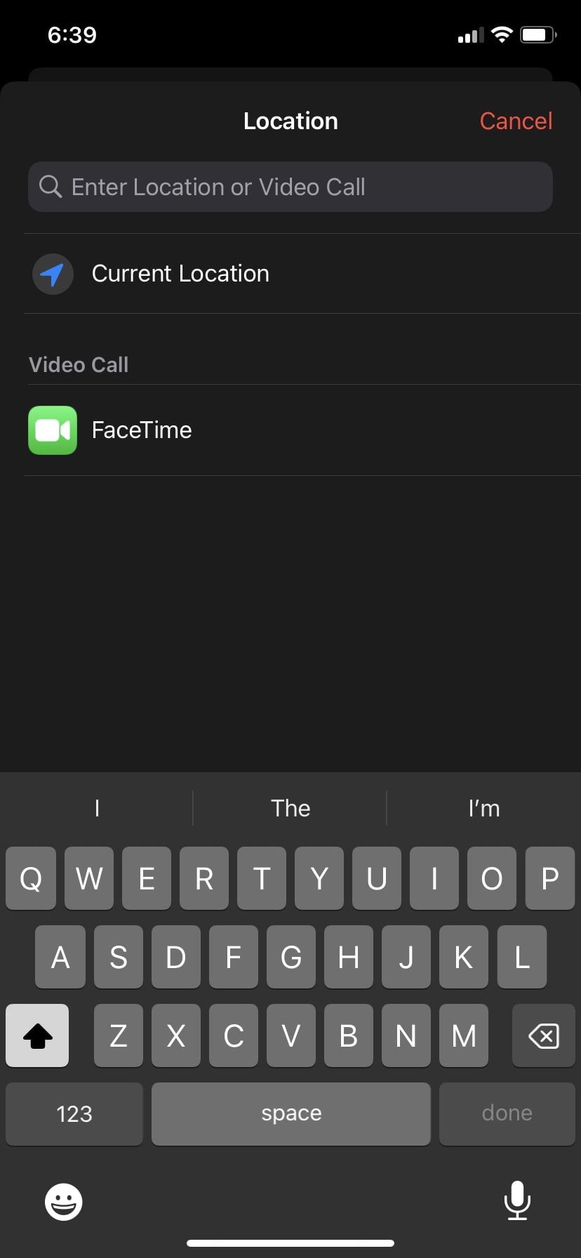 Иконка FaceTime в приложении Календарь на iPhone