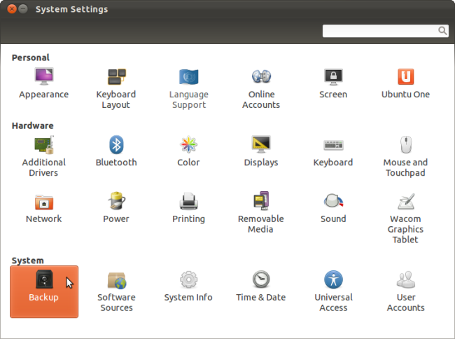 Результаты поиска приложения Backup в Dash