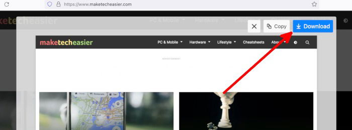 Кнопка загрузки скриншота в Firefox
