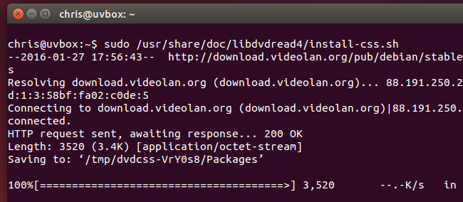 Интерфейс VLC при открытии диска