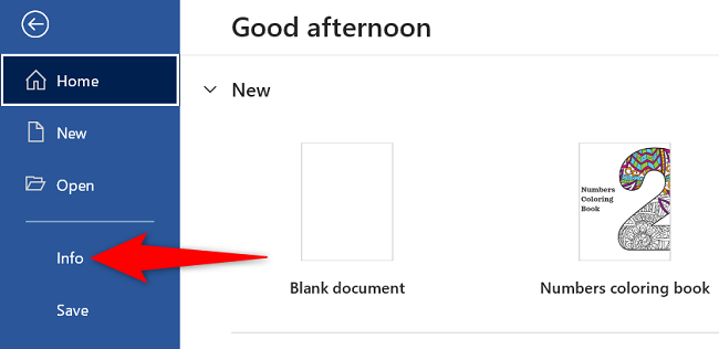 Выберите «Сведения» в левой панели.