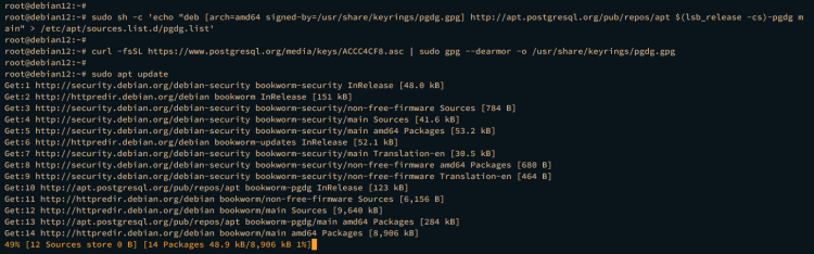 Добавление репозитория PostgreSQL в список apt