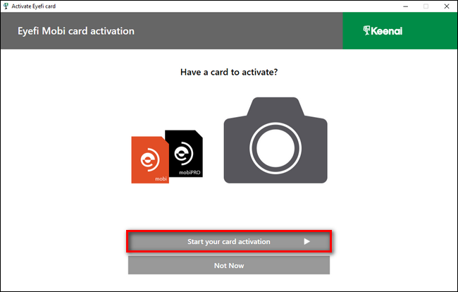 Экран активации карты, где вводится код безопасного ключа