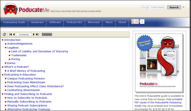Страница PoducateMe с планом курса по созданию образовательного подкаста