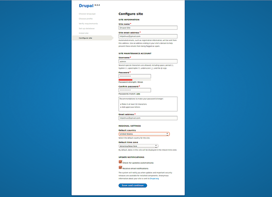 Конфигурация сайта Drupal